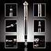 F. Salvatore Fountain Pen Medium Metal Nib Pen and Ink Refill Converter | Excellent Writing and Calligraphy Instrument | Gun Metal Black and Rose Gold Trim and Elegant Design