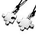 INBLUE Personalized Jigsaw Pendant Customized Engraving Name/Text for Couples Men Women Boyfriend Girlfriend Relationship Gifts Stainless Steel Jewelry (Silver Color)