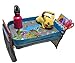 Kids Travel Activity & Snack Tray by On The Go Families | Child & Toddler Car Seat Tray | Road Trip Essential Lap Desk for Carseat, Booster, Stroller, Airplane | Waterproof & Machine Washable (Blue)