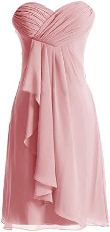 Vilora Sweetheart Short Chiffon Bridesmaid Dress Homecoming Gown Blush US 4