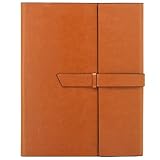 Gallaway Leather Padfolio Portfolio Folder - fits Letter, Legal, A4 Notebooks and Notepads (Brown)
