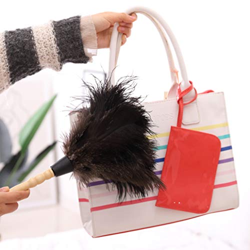 Midoneat Natural Black Ostrich Feather Duster,2 Packs,Car Duster Interior/Exterior Cleaner,Duster for Blinds Kitchen Keyboard Office, Washable Duster,Smart and Soft and Fluffy Duster - Thumbnail 4