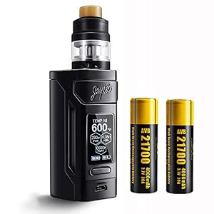 Wismec Reuleaux RX2 21700 E zigarette akkuträger 8000 mAh mit Gnome kit, kein Nikotin, keine Flüssigkeit (Schwarzglänzend)