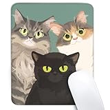 Funny Cats Square Mouse Pad,Cute Anime Cats Mouse