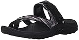 Skechers Women's Reggae Brush Strokes Flip Flop, Black/Grey, 8 M US