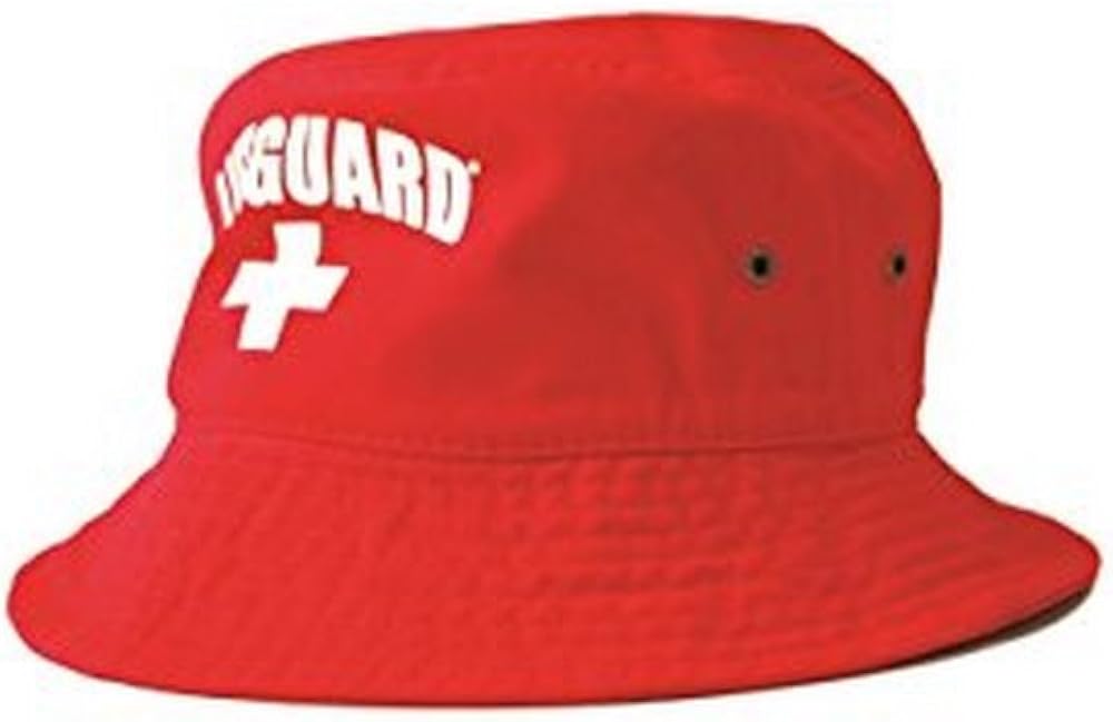 LIFEGUARD Officially Licensed Red Bucket Hat for Men & Women, Unisex Soft Cotton for Sun Beach Pool: Clothing