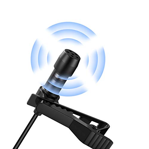 EVISTR M1 Lavalier Lapel Microphone Portable External MIC Audio Recording Accessory for Digital Voice Recorders Smart Phones Camera Laptop
