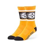 NFL Pittsburgh Steelers Men's '47 Duster Casual Dress Crew Socks, Gold, Large, 1-Pack