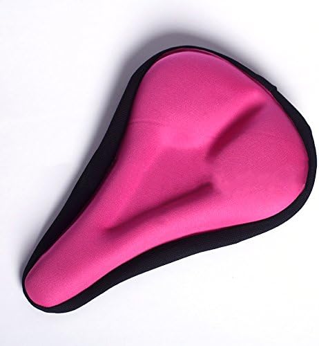 Wild Space Bike Seat Cover, Bike Saddle Cover for Men/Women-Comfort Soft Gel Silicone&amp; Memory Foam Padded Cycling Bicycle Seat Saddle Cover Cushion Pad for Mountain Biking Spinning Class (Pink)