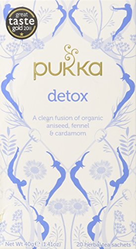 Prunelax Pukka Herbal Teas Detox Organic Aniseed Fennel and Cardamom Tea, Caffeine Free, 20 Count