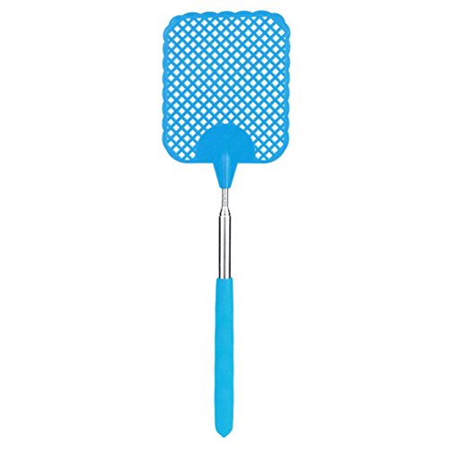 Jeeke Fly Swatter Manual Swat Pest Control - Retractable Handle,11 to 31 Inch (Blue, 1pcs)