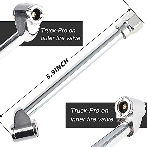Heavy Duty Tire Inflator With Pressure Gauge 120PSI - Dual Head Air Chuck With Lock On Feature