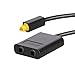 Conwork 1x2 Toslink Fiber Optic Digital Optical Audio Splitter Adapter 1 Input 2 Output -Black