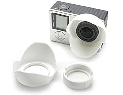 See Sun Shade Lens Hood for GoPro HERO 3, 3+, 4 Sun Shade Cap Lens Protection White Details