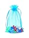 ATCG 100pcs 3x4 Inches Drawstring Organza Pouches Wedding Party Jewelry Favor Bags (Aqua Blue)