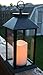 BANBERRY DESIGNS Black Decorative LED Lantern - LED Flickering Flameless Pillar Candle with 5 Hour Timer Included - Indoor/Outdoor Lantern - Set of 2-13