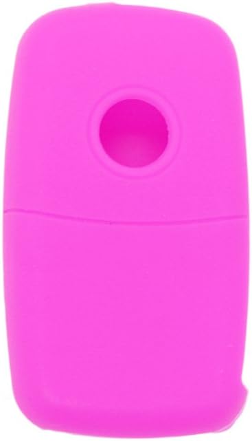 BROVACS Silicone Cover Protector Case Holder Skin Jacket Compatible with VOLKSWAGEN PASSAT SEAT SKODA 3 Button Flip Remote Key Fob CV9800 Rose - Image 4