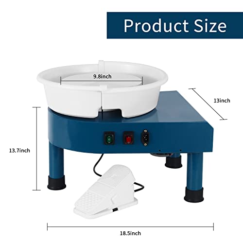 ZXMOTO 9.8'' Pottery Wheel Machine Table Top Pottery Wheel 110V 350W