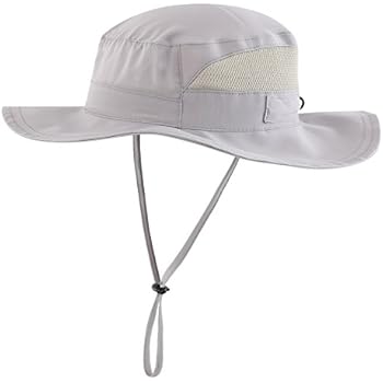 Connectyle Toddler Kids UPF 50+ Mesh Safari Sun Hat UV Sun Protection Hat Summer Daily Bucket Hat Gray