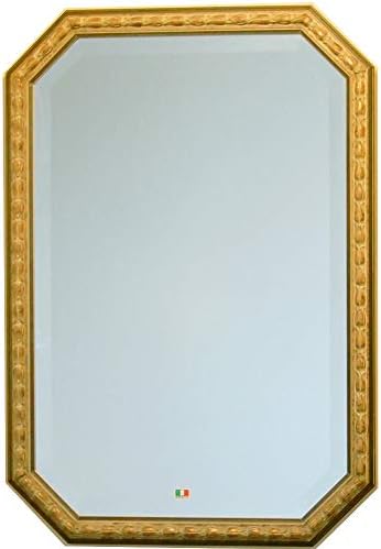 格安 価格でご提供いたします イタリア製 Jhaアンティーク風水ミラー エクセレント ライトグリーン ゴールド アイボリー 八角形 Ie 6 木製フレーム W457 H656 壁掛け鏡 八角ミラー 八角鏡 ウォールミラー