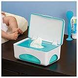 hiccapop Diaper Wipes Dispenser Baby Wipes Case | Baby Wipe Holder Keeps Wipes Fresh | Non-Slip, Easy Open & Close Wipe Container (Tahitian Blue)