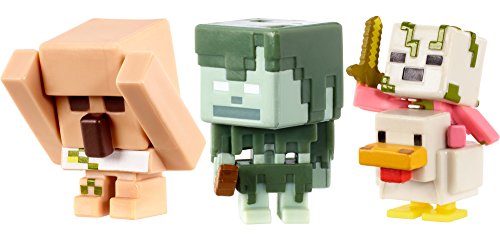 Mattel Minecraft Steve Enchanted Armor, Snow Golem & Squid Figure, 3 Pack - //coolthings.us