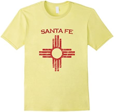 Mens Santa Fe New Mexico Tshirt Zia symbol distressed State Flag XL Lemon