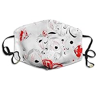 HANBINGPO Unisex Nepenthes Pitcher Plant with Butterflies Reusable Anti Dust Flu Masks Mouth Face Masks WhiteOne Size