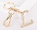 AlphaAcc Keychain for Women Purse Charms for Handbags Crystal Alphabet Initial Letter Pendant with Key Ring,Letter L