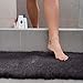 Luxe Bathroom Mat - Shower Rug - Non Slip Bath Pad - Soft, Microfiber & Super Absorbent - Alfombras para Baños (1, Dark Gray)