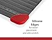 Clasier Fast Defrosting Tray with Red Silicone Rubber Corner Feet–Thaws Frozen Food Faster - No Electricity, No Microwave or Hot Water Needed (Color Black)