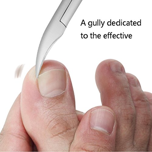 AutumnFall Foot Care Tool,2Pcs Ingrown Toe Nail Correction Nippers Clipper Cutters Dead Skin Dirt Remover + Paronychia Podiatry Pedicure Care Tool Set (Silver) (Blue)