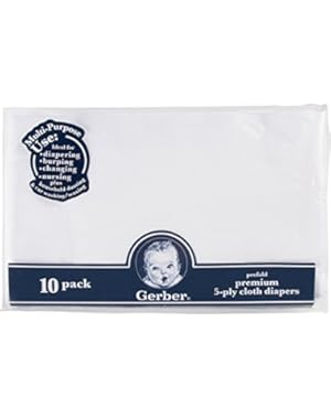 10 Count Prefold Gauze Cloth Diapers, White