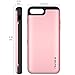 iPhone 7 Plus Card Case, SKINU iPhone 7 Plus Case with Dual Layer Wallet Design and Card Slot Holder Mirror For iPhone 7 Plus 2016 - Metal Slate