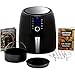 Simple Living Products XL Digital Air Fryer, 7 Custom Presets, 2 Hour Keep Warm and Memory Control Function, Airfryer Recipe Cookbook, Black High Gloss Finish with 5.8 Quart Capacity, 1800 Watts