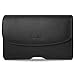 SAMSUNG GALAXY S3 (Uniiversal All Carriers) XXL SIZE Premium Horizontal Black Leather Pouch (XXL SIZE FITS BEST WITH HYBRID CASE / OTTERBOX ON THE PHONE) + Bonus 2 Screen Protectors W/ Microfiber Cloth