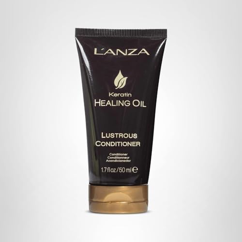 L\'ANZA Keratin Healing Oil Conditioner for Dry Damaged Hair, Moisturizing, Detangles, Reduces Breakage, Adds Shine, Anti-Frizz, Color Safe Anti-Humidity Strengthening Care, Sulfate Free (1.7 Fl Oz)