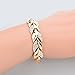 Long Way Women's Gold Plated Rhinestone Leaf Bracelet
