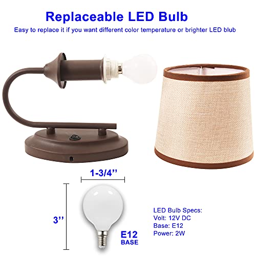 Maichis 12V LED RV Wall Sconce with On/Off Switch (LED Bulb Included