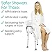 Vive Shower Chair with Arms & Back - Small, Narrow, Medical, Universal Bath Tub Transfer Bench - Safe Adjustable Handicap Stool for Inside Bathtub, Bathroom - Rotating Safety Sliding