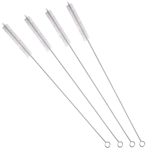 GFDesign Drinking Straw Cleaning Brushes Set 12" Extra Long 12mm Extra Wide Pipe Tube Cleaner Nylon Bristles Stainless Steel Handle - 12" x 1/2" (12mm) - Set of 4 - Thumbnail 6
