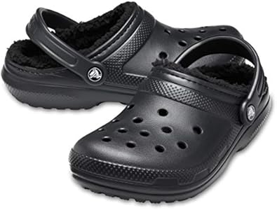 black furry crocs