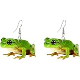 Lovely Acrylic Resin Animals Frog Face Dangle Earrings 3D Vivid Cute Frog Earrings Drop for Women Cartoon Jewelry Aesthetic Party Gifts
