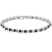 RIZILIA Round Multi-Color CZ Birthstone White Gold Plated Tennis Bracelet, 7