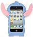 Bukit Cell 3D Disney Case Bundle - 5 Items: Blue 3D Cute Stitch Soft Silicone Case Cover for iPod Touch 4 4G 4th Generation