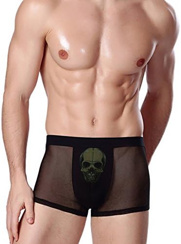 Rozegaga Mens Sexy Breathable Soft Mesh Bulge Pouch Boxer Briefs Underwear