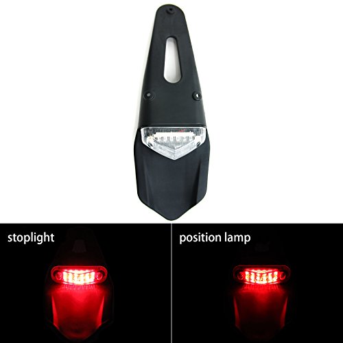 BSK Rear Fender LED Brake Stop Tail Light for Dirt Bike Motocross XR CRF KLX Enduro EXC