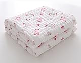 Binztec Muslin Baby Bath Towel and Blanket for Newborn Infants,Medical Grade Natural Antibacterial Cotton for Sensitive Skin,Rapid Absorption, 4141 inches,Best Mothercare Gift! (red butterfly)