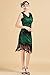 BABEYOND Women's Flapper Dresses 1920s V Neck Beaded Fringed Great Gatsby Dress Green