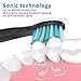 Sonic Electric Toothbrush, Sboly Powered Toothbrush with 2 Replacement Brush Heads, USB Rechargable 4 Hours Fast Charge 30 Days Use, 2 Minute Smart Timer Waterproof Black